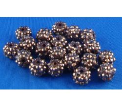 50 Shamballa Strassperlen Beads 10mm braun